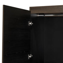 Closet Bariloche Bombay Eco, Nogal Europeo y Wengue , con Variedad de Entrepaños y Cuatro Puertas Abatibles