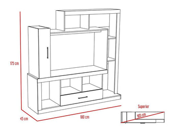 Mesa Para Tv Tolú, Castaño y Wengue, con Espacio Para Televisor de Hasta 75 Pulgadas