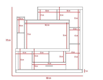 Mesa Para Tv Tolú, Castaño y Wengue, con Espacio Para Televisor de Hasta 75 Pulgadas