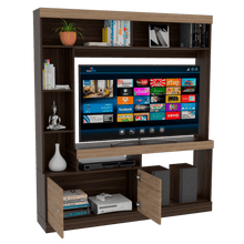 Mesa Para Tv Roy, Caoba y Miel, con Espacio Para Televisor de 50 Pulgadas