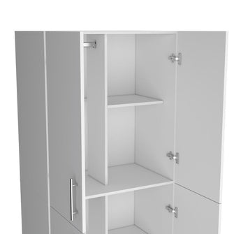 Closet Hancel, Blanco Duqueza, Cuatro Puertas Abatibles y Dos Tubos Cromados ZF