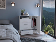 Organizador Barlovento, Blanco Duqueza, con Cuatro Cajones y una puerta