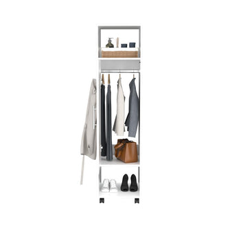 Closet Cuter, Blanco Kronospan, con puerta y espejo lateral