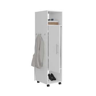 Closet Cuter, Blanco Kronospan, con puerta y espejo lateral