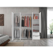 Closet Vanez, Kronos Blanco, Con cuatro puertas abatibles y dos cajones para guardar ropa ZF