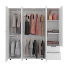 Closet Vanez, Kronos Blanco, Con cuatro puertas abatibles y dos cajones para guardar ropa ZF