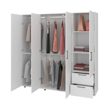 Closet Vanez, Kronos Blanco, Con cuatro puertas abatibles y dos cajones para guardar ropa ZF