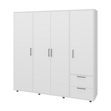 Closet Vanez, Kronos Blanco, Con cuatro puertas abatibles y dos cajones para guardar ropa ZF