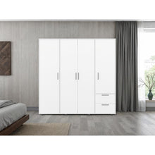 Closet Vanez, Kronos Blanco, Con cuatro puertas abatibles y dos cajones para guardar ropa ZF