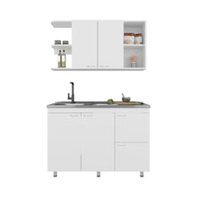 Cocina Integral Giotto 120, Kronos Blanco, Incluye Mesón Izquierdo ZF
