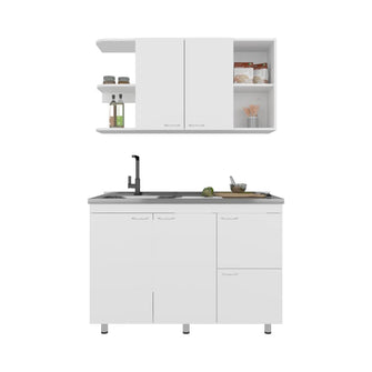 Cocina Integral Giotto 120, Kronos Blanco, Incluye Mesón Izquierdo ZF