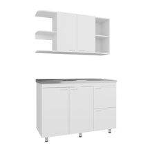Cocina Integral Giotto 120, Kronos Blanco, Incluye Mesón Izquierdo ZF