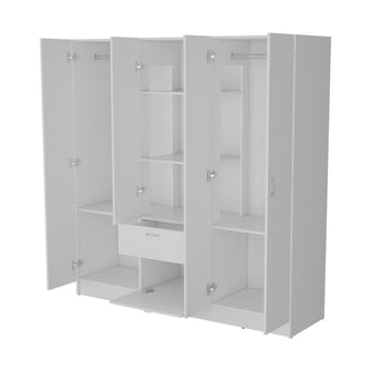 Closet Adira, Blanco, con Siete Puertas Abatibles y Un Cajon ZF