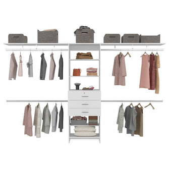 Closet Abierto Leda, Blanco, con cuatro tubos cromados ZF