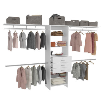 Closet Abierto Leda, Blanco, con cuatro tubos cromados ZF