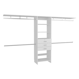 Closet Abierto Leda, Blanco, con cuatro tubos cromados ZF