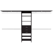 Closet Abierto Leda, Wengue, con cuatro tubos cromados ZF