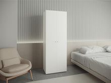 Closet Beico, Blanco Duqueza, con dos Puertas Abatibles y un Tubo cromado ZF