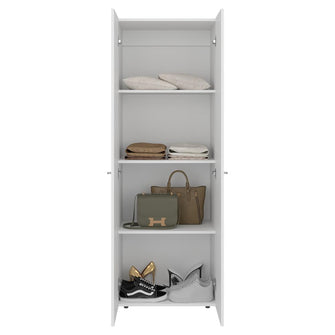 Closet Beico, Blanco Duqueza, con dos Puertas Abatibles y cuatro entrepaños
