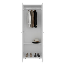 Closet Beico, Blanco Duqueza, con dos Puertas Abatibles y un Tubo cromado