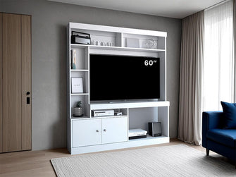 Mesa Para Tv Roy, Blanco Duqueza, con Espacio Para Televisor de 55 Pulgadas