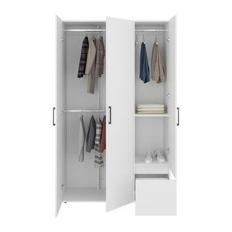 Closet Kenvil, Blanco Duqueza, con un cajon y tres puertas