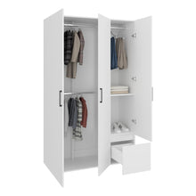 Closet Kenvil, Blanco Duqueza, con un cajon y tres puertas