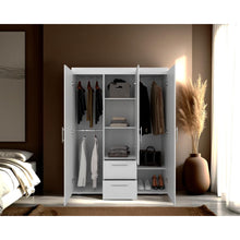 Closet Mercury Lite, Blanco Duqueza, Dos Cajones y Tres Tubos Cromados