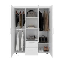 Closet Mercury Lite, Blanco Duqueza, Dos Cajones y Tres Tubos Cromados