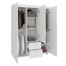 Closet Mercury Lite, Blanco Duqueza, Dos Cajones y Tres Tubos Cromados