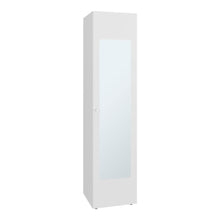Closet Con Espejo Alma, Blanco Duqueza, Una puerta abatible y entrepaños para guardar ropa ZF