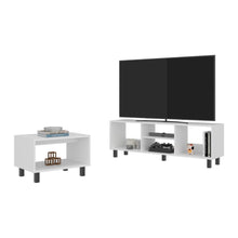Combo Para Sala Pity, Kronos Blanco, Incluye Mesa para TV 65" y Mesa de Centro ZF