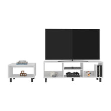 Combo Para Sala Pity, Kronos Blanco, Incluye Mesa para TV 65" y Mesa de Centro ZF
