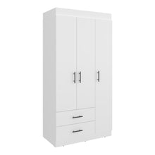 Closet Houston, Blanco Duqueza, Con Tres Puertas Batientes y Dos Cajones Con Amplio Espacio De Almacenamiento