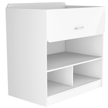 Mueble Cambiador Praga, Blanco, con Un Cajón Multiusos y Varios Entrepaños