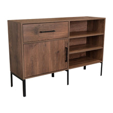 Mesa Auxiliar Recibidor Sory, Nogal, con Un Cajón y Una Puerta Batiente