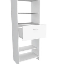 Closet Delhi 150, Blanco Duqueza, con tres entrepaños y un tubo para colgar ropa ZF