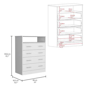 Organizador Barlovento, Blanco con Cuatro Cajones y un entrepaño ZF X2