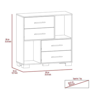 Organizador Karely, Blanco, 4 cajones multiusos deslizables ZF X2