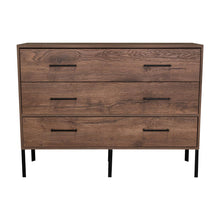 Organizador Doble Sory, Nogal, con Dos Cajones y Una Puerta Abatible