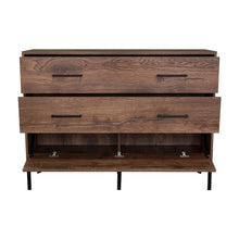 Organizador Doble Sory, Nogal, con Dos Cajones y Una Puerta Abatible