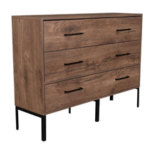 Organizador Doble Sory, Nogal, con Dos Cajones y Una Puerta Abatible