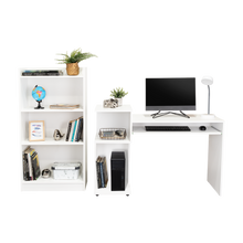 Combo para Oficina Izan, Blanco, Incluye Escritorio y Biblioteca