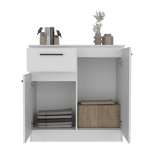 Organizador Indira, Blanco Duqueza, con tres cajones multiusos deslizables