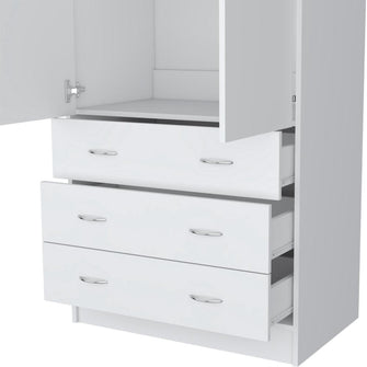 Closet Pilic, Blanco Duqueza, tres cajones con gran capacidad de almacenamiento ZF