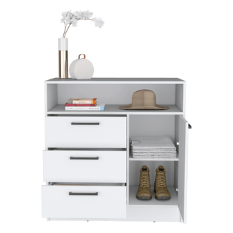 Organizador Omex, Blanco, con Tres Cajones y Una Puerta Abatible ZF - VIRTUAL MUEBLES