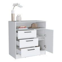 Organizador Omex, Blanco, con Tres Cajones y Una Puerta Abatible ZF