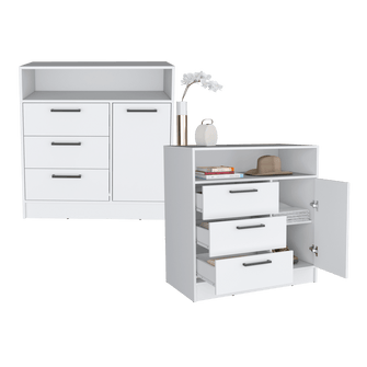 Organizador Omex, Blanco, con Tres Cajones y Una Puerta Abatible ZF X2