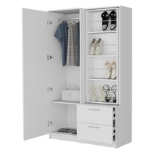 Closet Sevil, Blanco, con espejo y zapatero incluido ZF