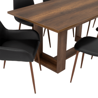 Combo Comedor Sonora, Cobre, Wengue y Café Claro, Incluye Comedor y 6 Sillas